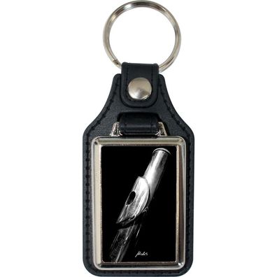 Leder-Schlüsselanhänger mit Motiv – Flute – 06273/1 aus der Serie ROCK YOU© M