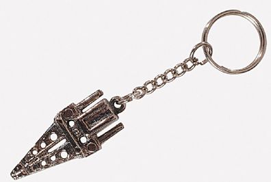 Metall- Schlüsselanhänger mit plastischem Feuerwehrmotiv - Kette und starkem Schlü