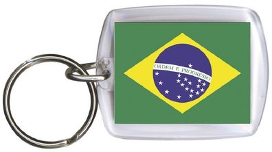 PLEXIGLAS-Schlüsselanhänger mit Nationalflagge - Brasilien - Gr. ca. 4cm x 6cm (810