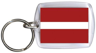 PLEXIGLAS-Schlüsselanhänger mit Nationalflagge - Lettland - Gr. ca. 4cm x 6cm (8109