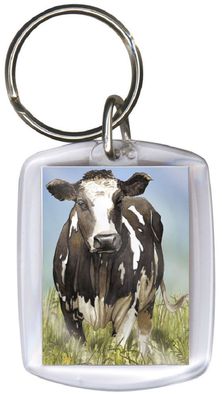 Schlüsselanhänger - Kuh schwarzbunt - Gr. ca. 60x40mm - 03320