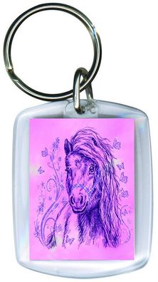 Schlüsselanhänger - Schmetterling-Pony - Gr. ca. 6x4cm - 13172 - Keyholder mit Pfer