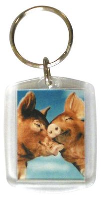 Schlüsselanhänger - verliebte Schweinel - Gr. ca. 60x40mm - 03464