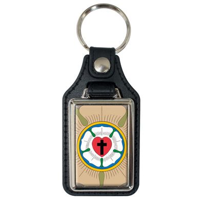 Schlüsselanhänger mit Metallplakette - Luther-Rose - Gr. ca. 5x7cm - 06225 - Keyhol
