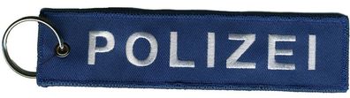 Stoff-Schlüsselanhänger - Polizei - 14129-3 blau