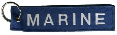Stoff-Schlüsselanhänger mit Einstickung - Marine - Gr. ca. 12,5x3cm - 14129-1 blau
