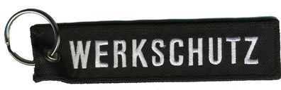 STOFF-SCHLÜSSELANHÄNGER mit Stick - Werkschutz - Gr. ca. 12,5x3cm - 14129-5