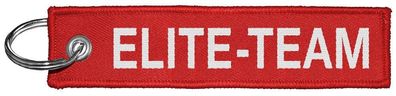 Stoff-Schlüsselanhänger mit Einstickung - Elite Team - Gr. ca. 125x30mm - 14124 rot