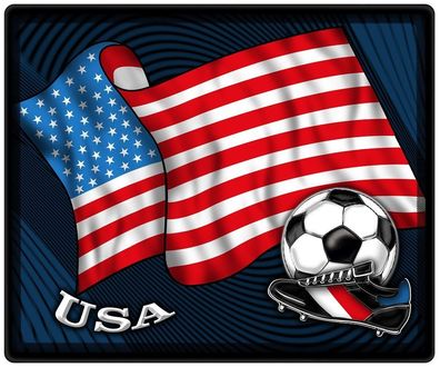 Mousepad Mauspad mit Motiv - USA Fahne Fußball Fußballschuhe - 83180 - Gr. ca. 24