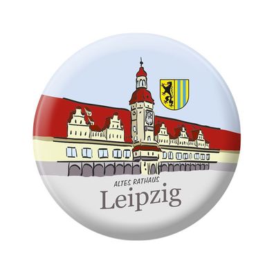 Magnet - ALTES Rathaus Leipzig - Gr. ca. 5,7 cm - 16047 - Küchenmagnet