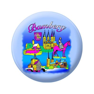 Ansteckbutton – Bamberg Stadtmotiv - 18032 - blau - Gr. ca. 5,7cm