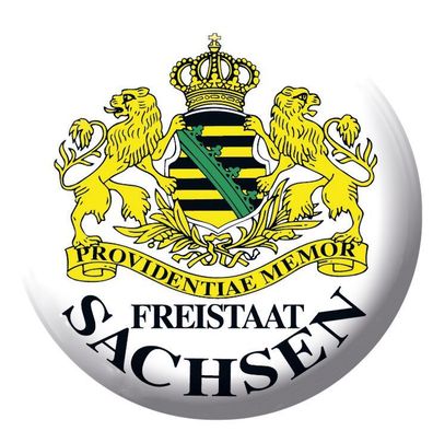 Anstecknadel Button Ansteckbutton mit Motivdruck - Freistaat Sachsen - 03862 - Gr. ca