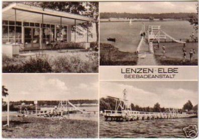 12058 Mehrbild Ak Lenzen Elbe Seebadeanstalt 1972