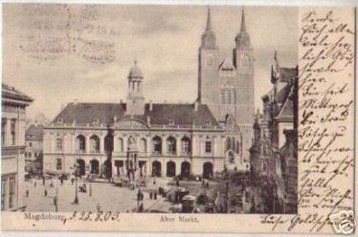 00688 Ak Magdeburg alter Markt 1903
