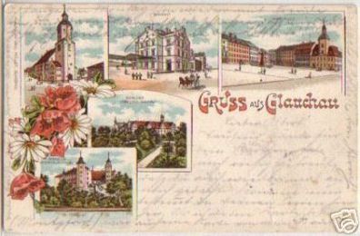 00675 Ak Lithographie Gruß aus Glauchau 1901