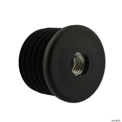 Gewindestopfen Ø 40mm M10 rund schwarz für XL-Wandstärke !! Fusskappe Fußstopfen