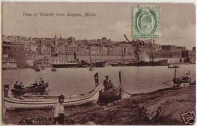 12566 Ak View of Valletta from Senglea Malta um 1920