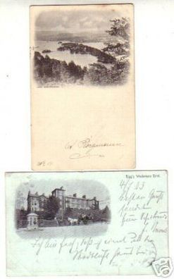 12433/2 Ak Lake Windermere und Hotel um 1905