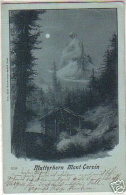12538 Mondscheinkarte Matterhorn Mont Cervin 1898