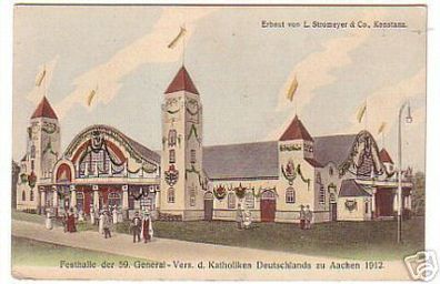 12294 Ak Festalle zum 59. Katholikentag zu Aachen 1912