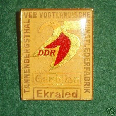DDR Abzeichen VEB Vogtländische Kunstlederfabrik