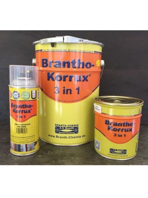 Brantho Korrux 3in1 - Rostschutzfarbe Metallschutz - Alu / Weiss / Schwarz / Rotbraun