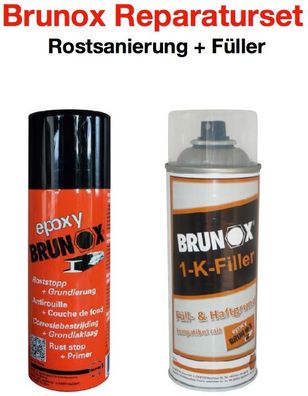 Brunox Epoxy + 1K-Füller Spray je 400 ml - Rostumwandler Grundierung Rostschutz