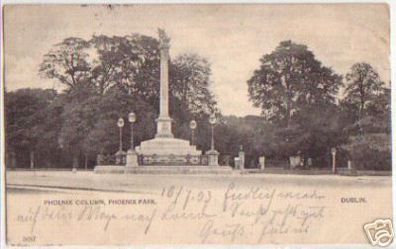12488 Ak Dublin Phoenix Park mit Denkmal/ Obelisk 1903