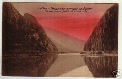12622 Ak Serbien Sonnenuntergang am See 1915