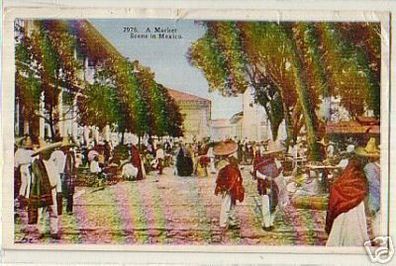 12667 Ak Market Scene in Mexico Mexiko 1925