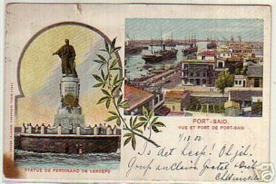 12698 Ak Port Said Statue de Ferdinand de Lesseps 1903