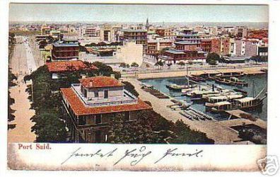 12722 Ak Port Said Ägypten Egypte Totalansicht 1906