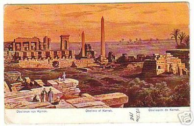 12741 Ak Obelisken von Karnak Ägypten 1911