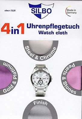 Silbo Uhren Pflegetuch "4 in 1" - Qualität Made in Germany. Größe: 35 x 35cm
