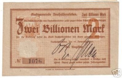 2 BillionenMark Banknote Inflation Neuhaldensleben 1923
