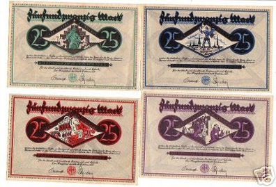 4 Banknoten 25 Mark Notgeld Dortmund 1922