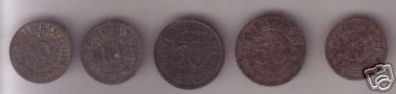 5 seltene Münzen Notgeld Stadt Meuselwitz 1918