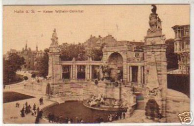 04013 Ak Halle a.S. Kaiser Wilhelm Denkmal 1912
