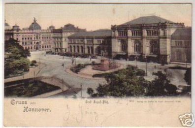 00414 Ak Gruss aus Hannover Ernst August Platz 1899