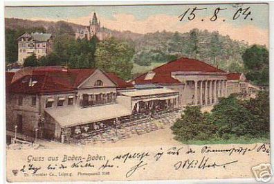08435 Ak Gruss aus Baden Baden Restaurant 1904