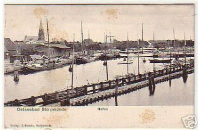 12284 Ak Ostseebad Stolpmünde Hafen um 1920