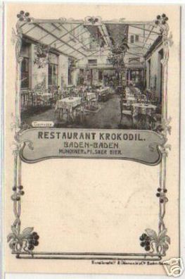 10031 Ak Baden Baden Restaurant Krokodil um 1900