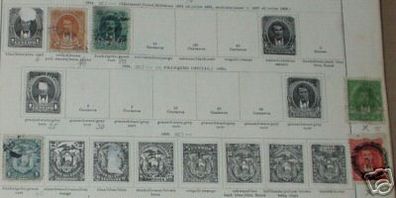 5 seltene Briefmarken Ecuador vor 1900