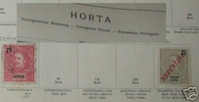 2 seltene Briefmarken portugiesisch Horta um 1900