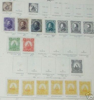 13 seltene Briefmarken Honduras um 1900