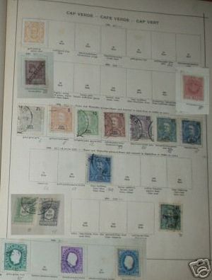 16 seltene Briefmarken Kap Verde um 1900