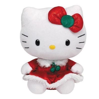 Ty Hello Kitty Plüsch 15cm mit Kleid rot Neuware