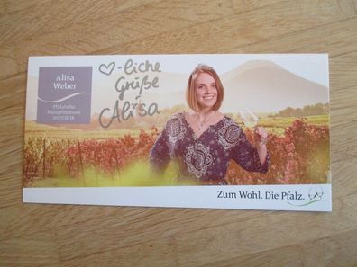 Pfälzische Weinprinzessin 2017/2018 Alisa Weber - handsigniertes Autogramm!!!