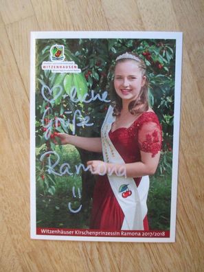Witzenhäuser Kirschenprinzessin 2017/2018 Ramona - handsigniertes Autogramm!!!