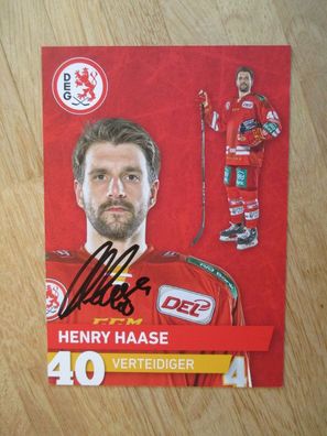 Eishockey Bundesliga DEG Düsseldorfer EG Henry Haase - hands. Autogramm!!!